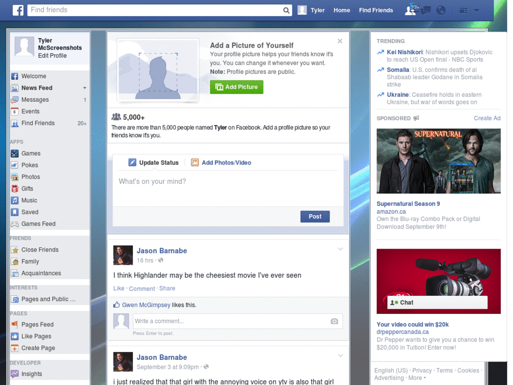 blue glassy facebook layout