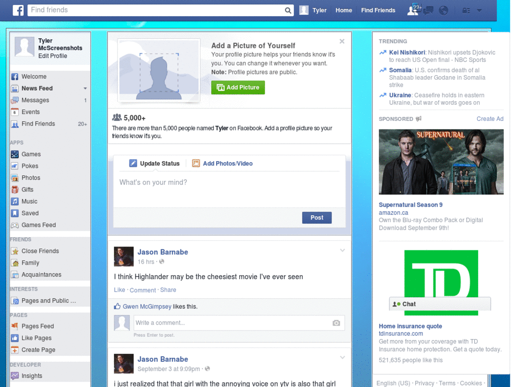 glassy blue facebook layout