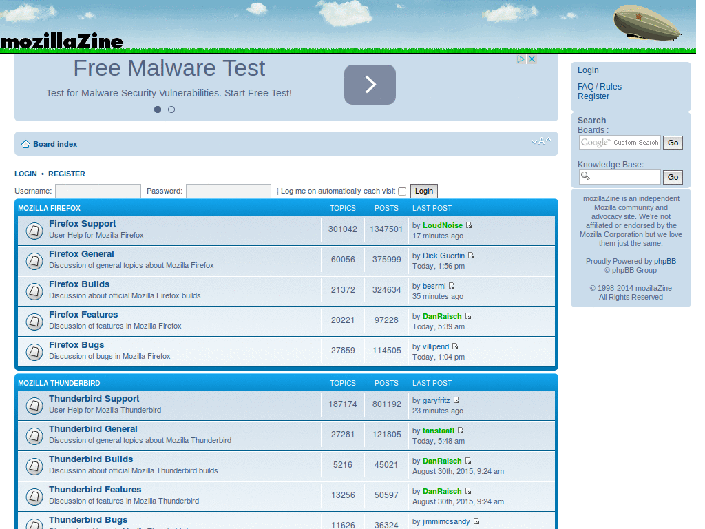 Fixed Sidebar for mozillaZine Forums