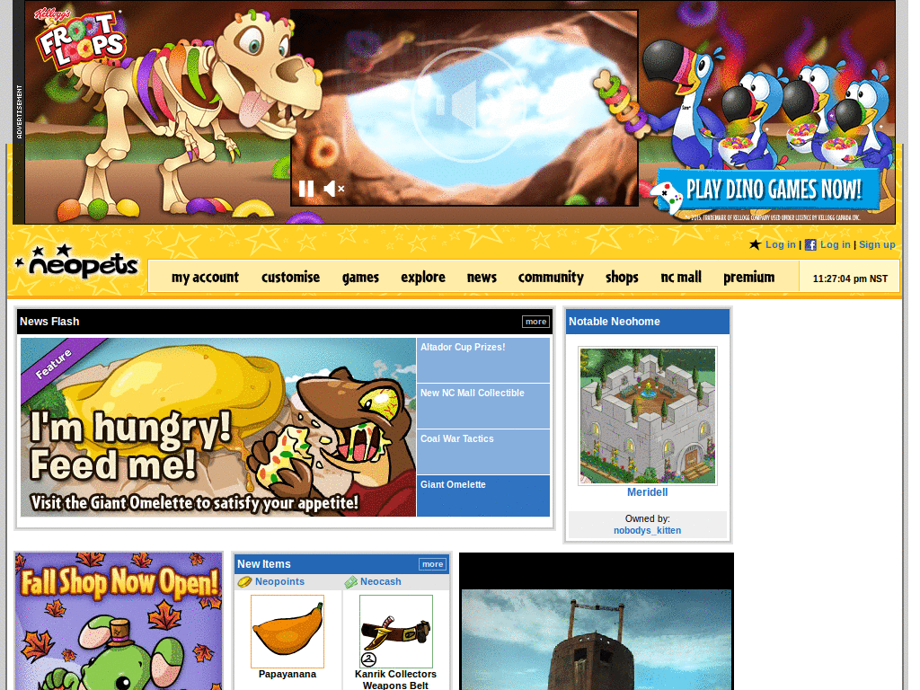 Neopets.com - Remove Sidebar