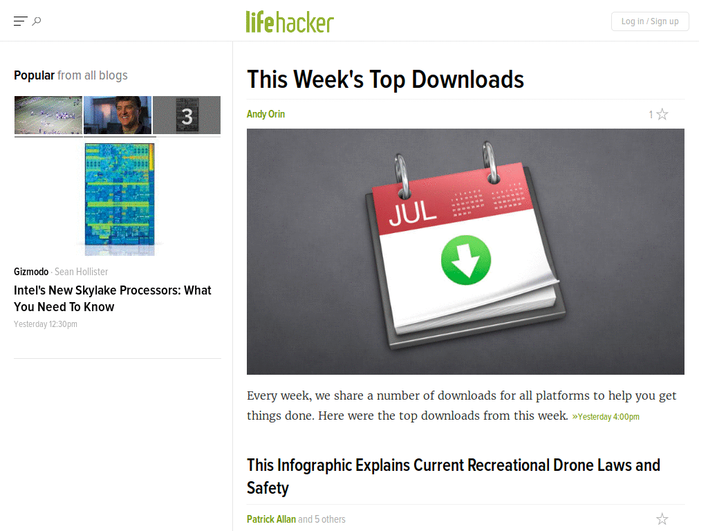 LifeHacker for WideScreen