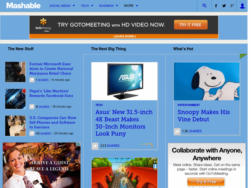 Mashable - Bold Text & Color Background