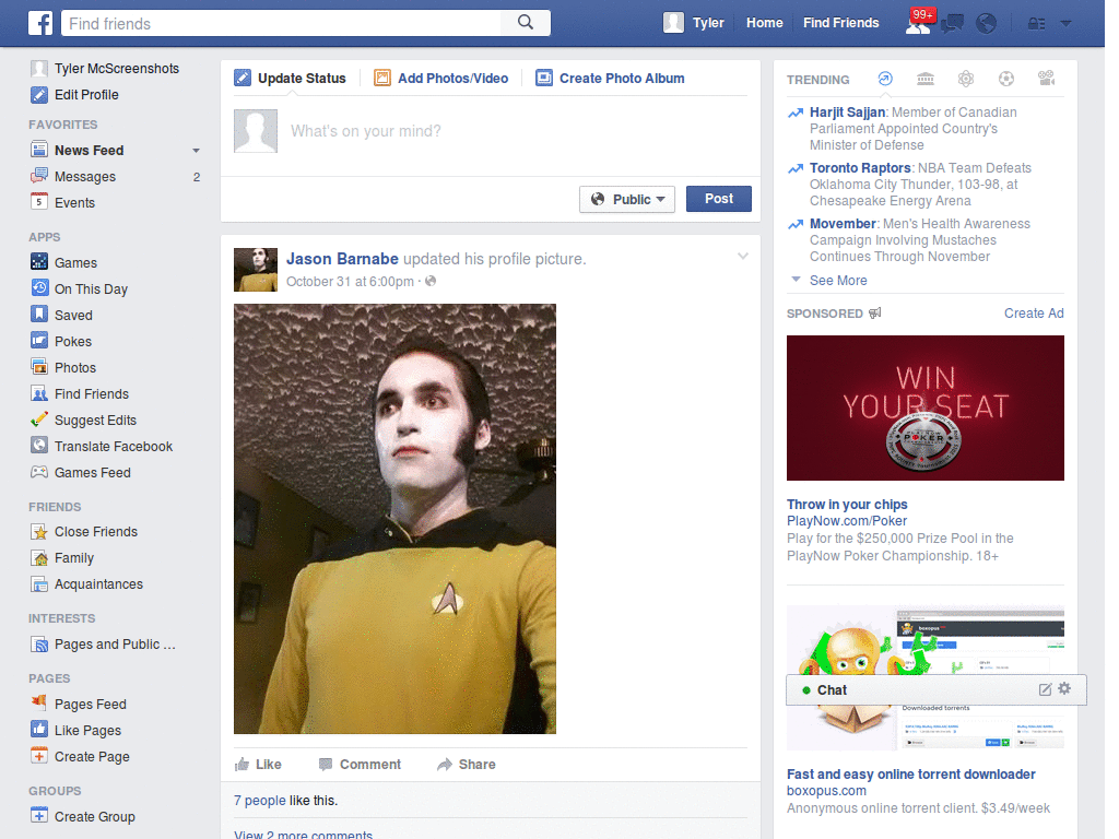 Facebook Remove advertisement