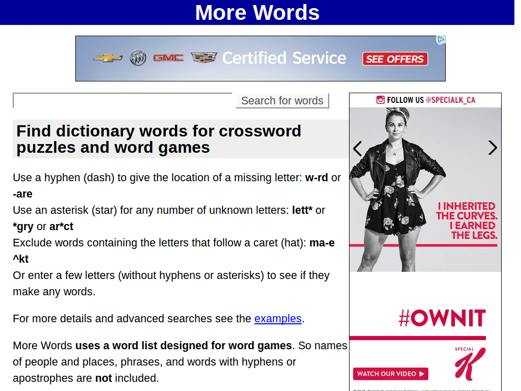 More Words clean up