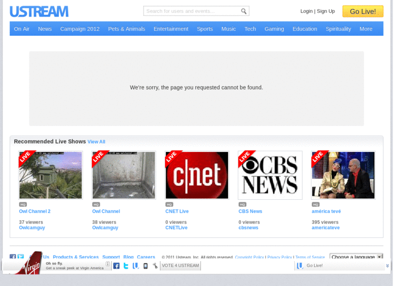 USTREAM - Increase the size of the video