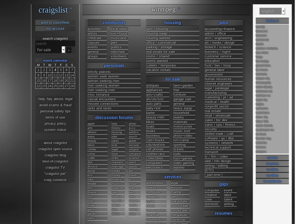 Craigslist - Dark Shiny Grey, transparency