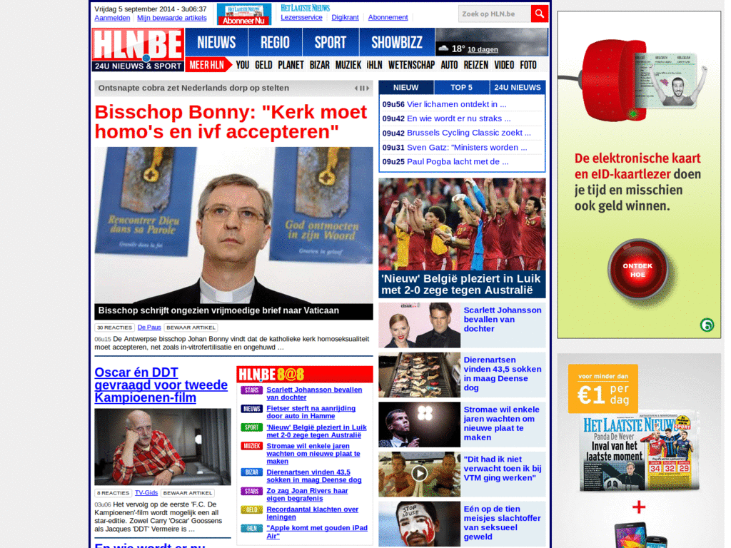 Krant in het midden