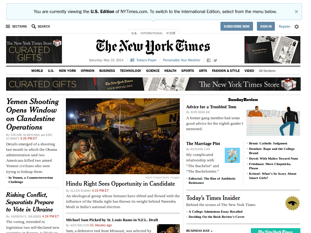 NY Times article page clean up
