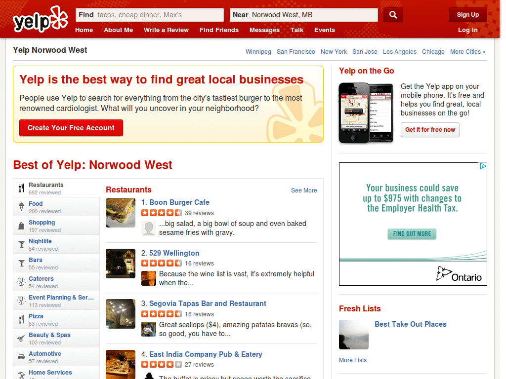 Yelp clean up