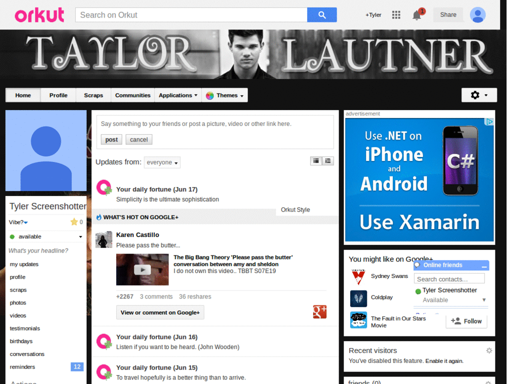 Orkut - Taylor Lautner 2 ( by Templah.com )
