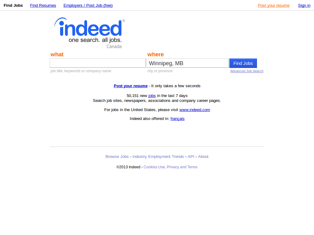 Indeed search results clean up
