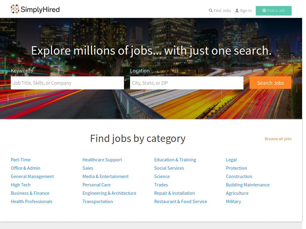 SimplyHired search results clean up