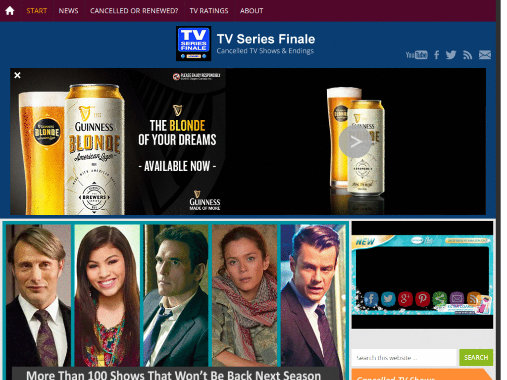 TV Series Finale - no ads, logo, cloud, social box