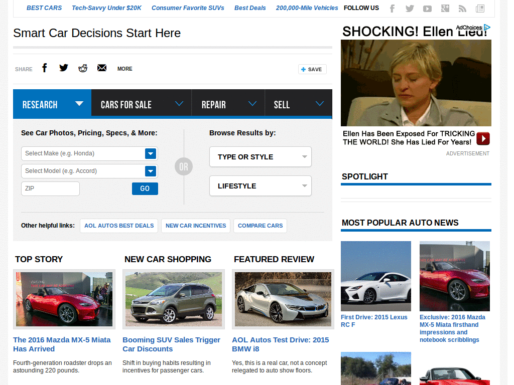AOL Autos clean up