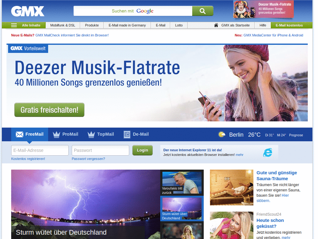 GMX - Mailactions: kein StudiVZ-Login