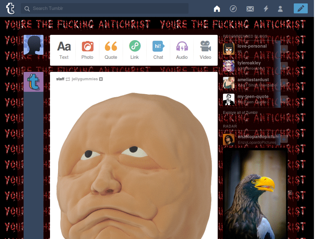 You're the fucking anti-christ.