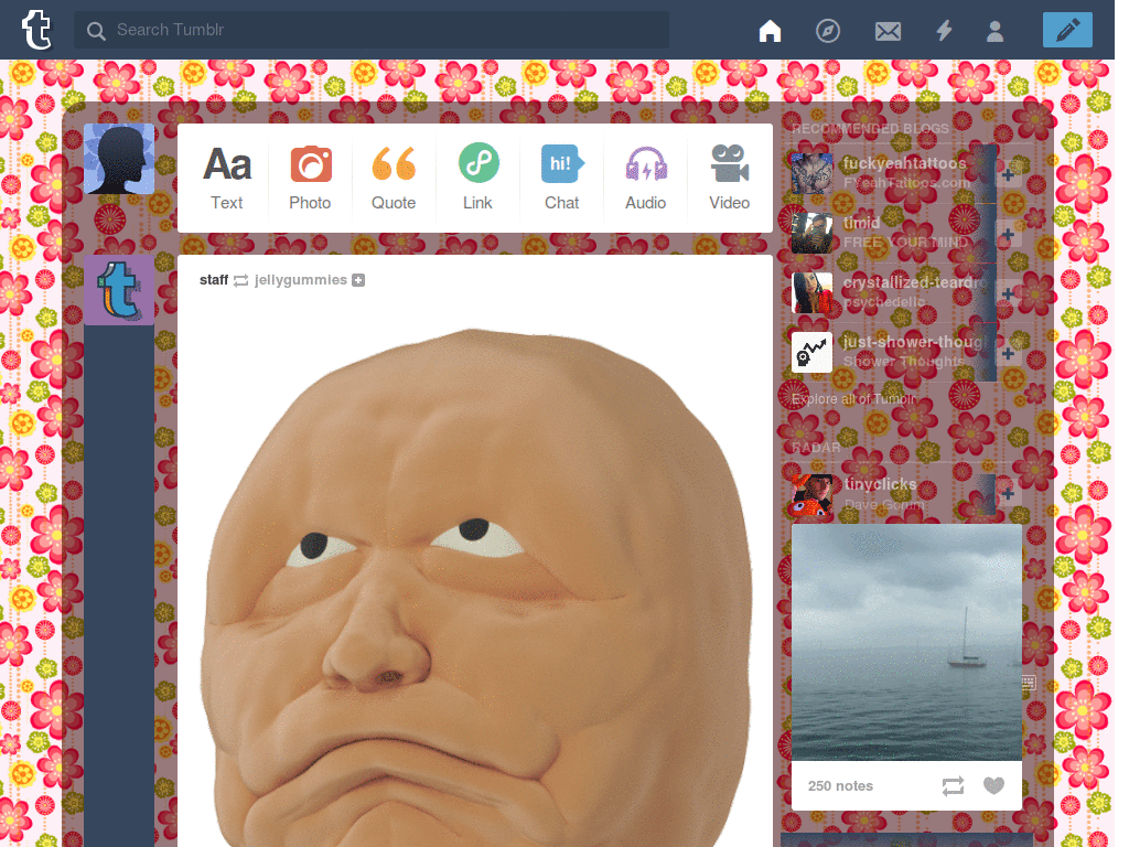 tumblr dashboard theme - flowers (not vintage)