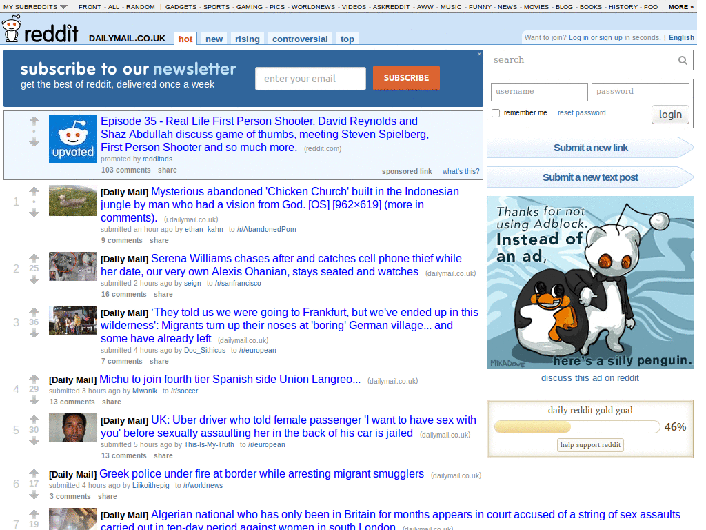 Reddit - Mark Daily Mail Links