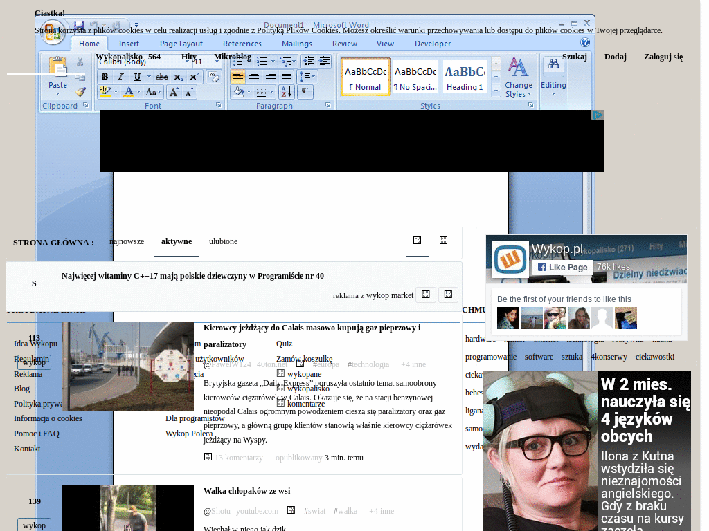 wykop.pl - office version - eksperyment