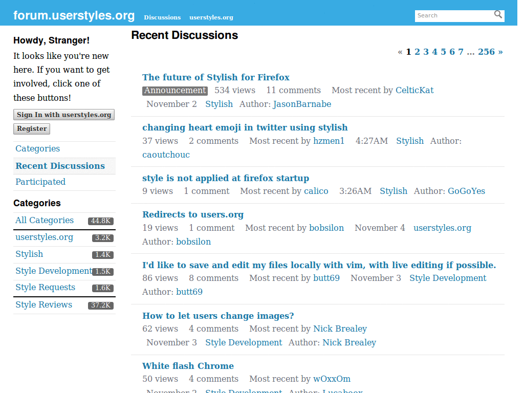 Userstyles forums - Use browser defaults