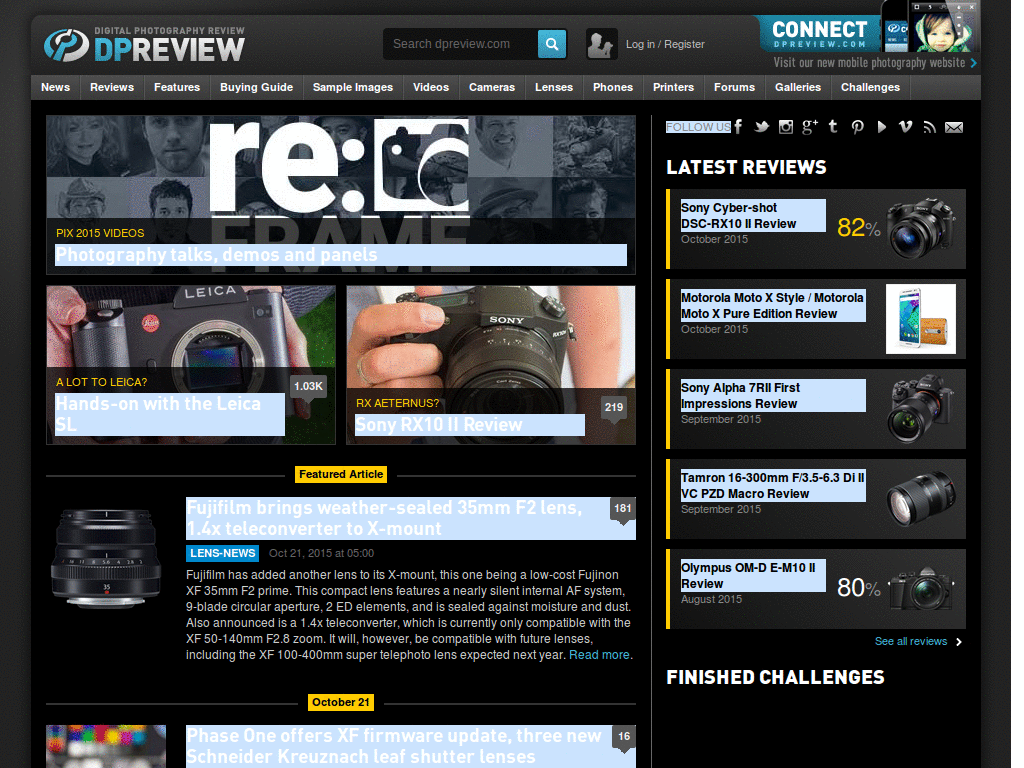 DPReview.com (new 2010 design in grey) addendum