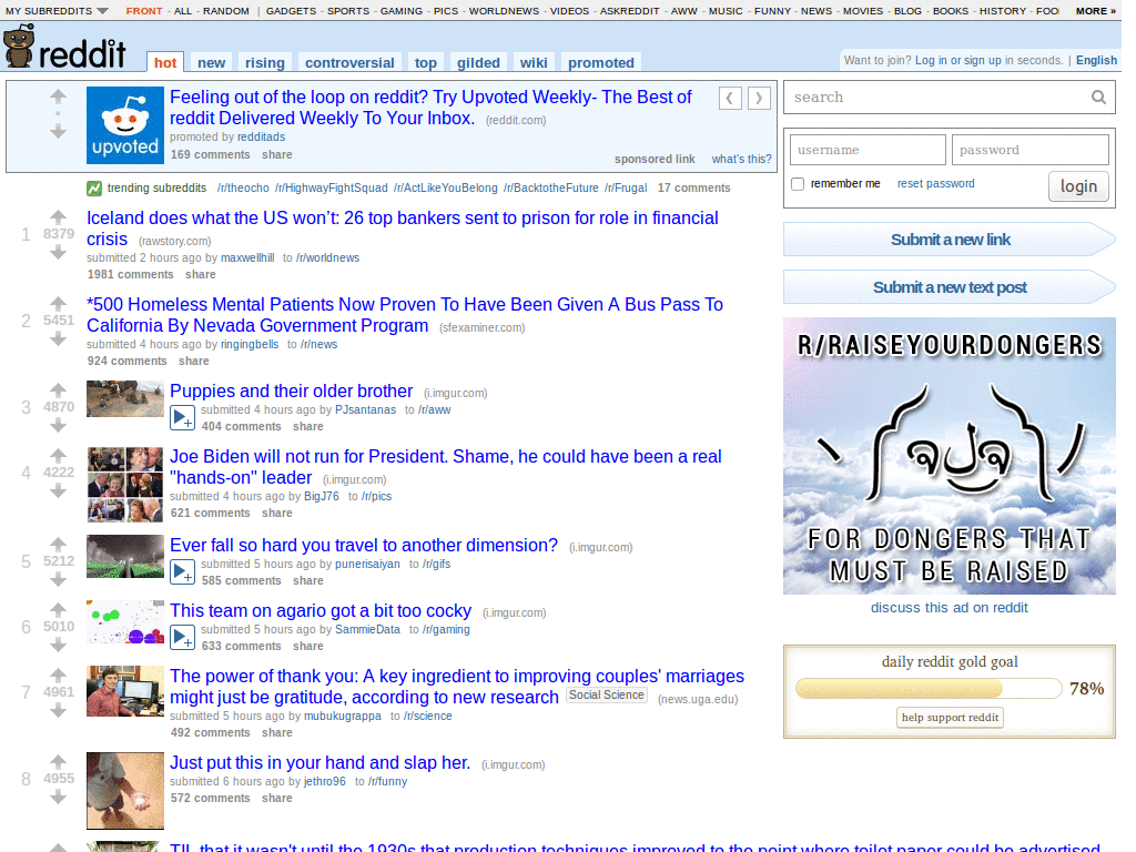 Always show Up/Down Arrows on reddit.com