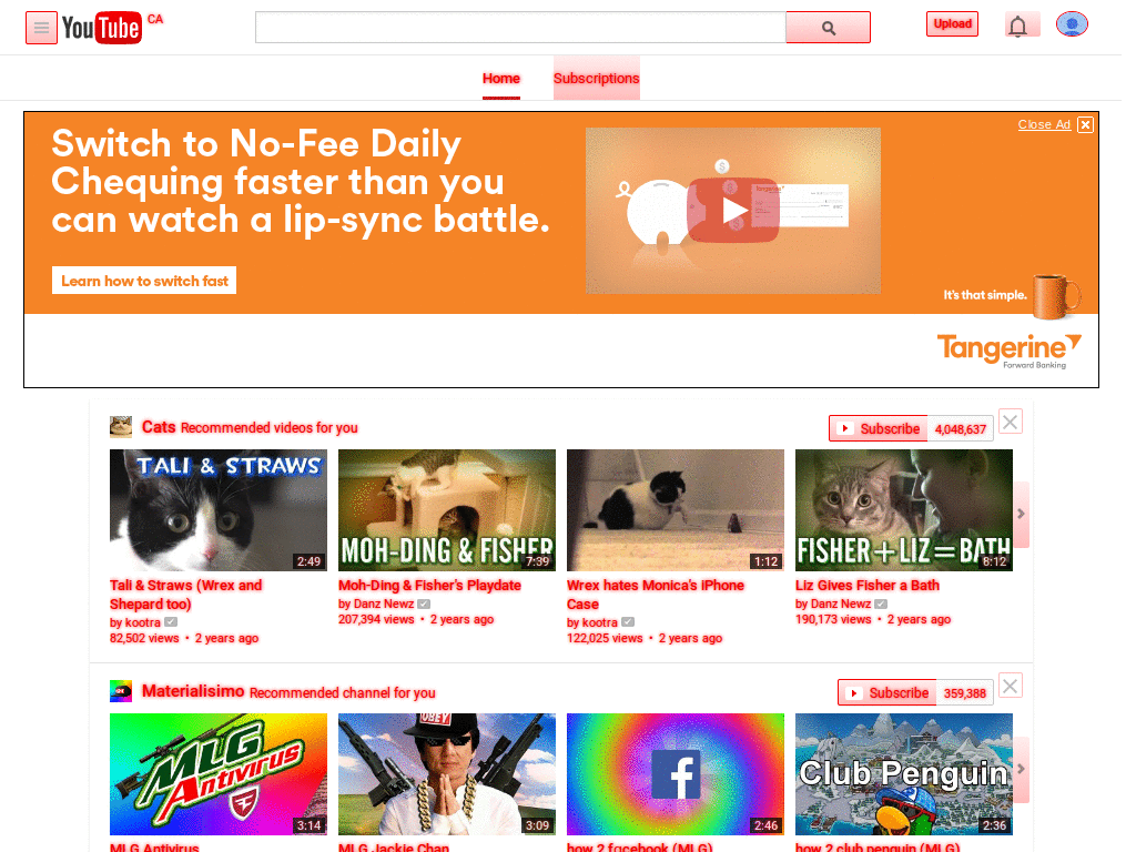 YouTube - Red Glow (Buttons and such colored too!)