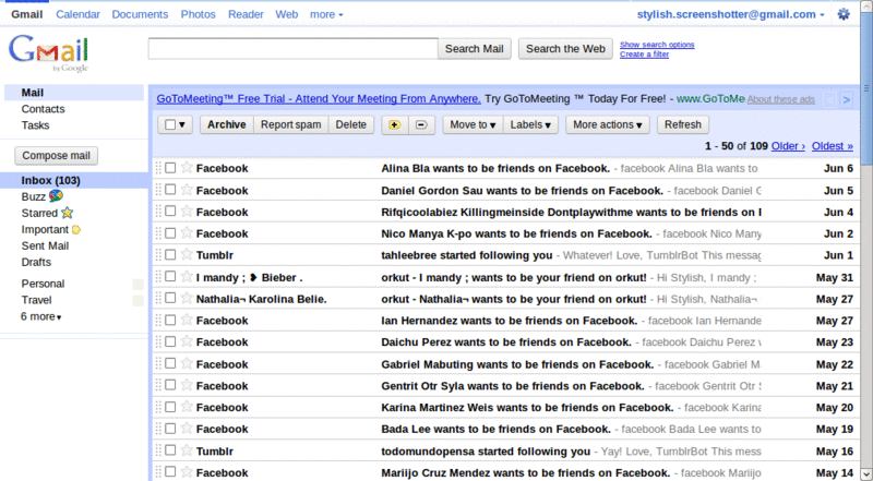 Google Mail - Remove invites and chat