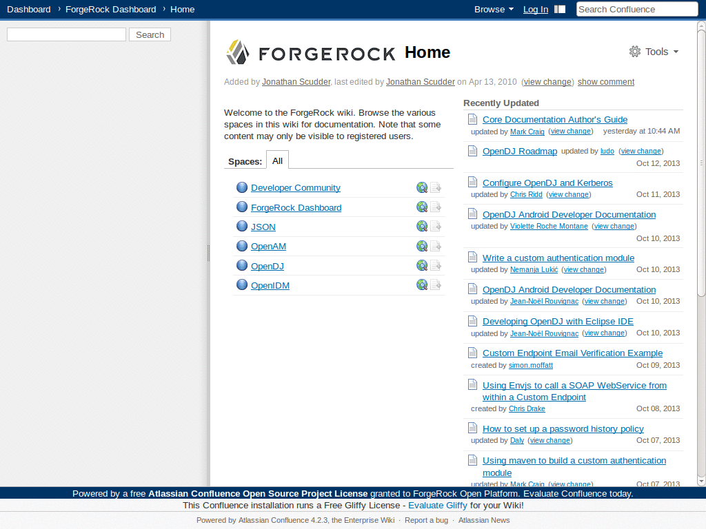 ForgeRock Wiki - adjusts to brower's width