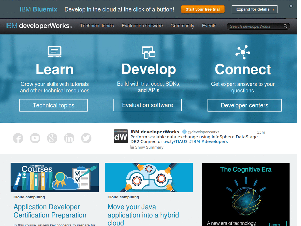 IBM developerWorks - adjusts to browsers width