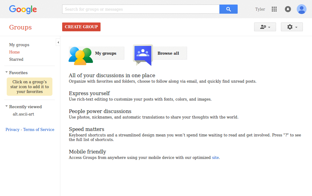 Google Group Right to Left