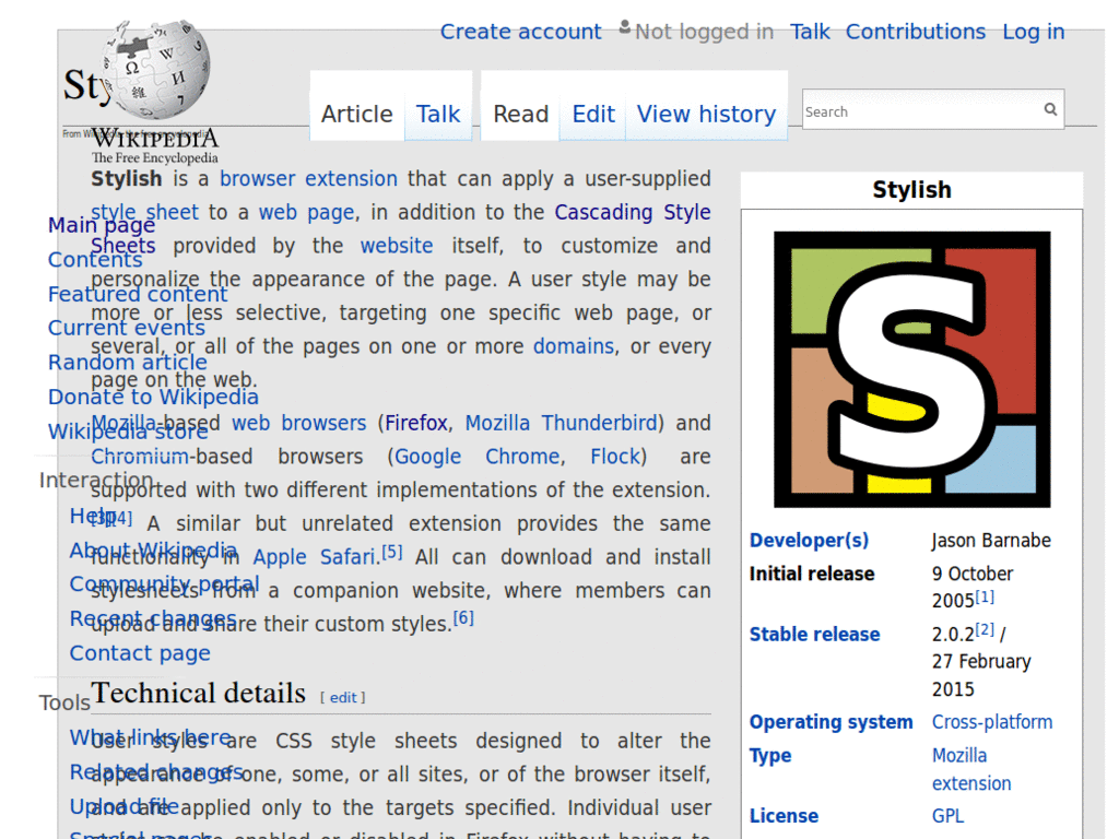 Wikipedia: Clean, Gray Eye Saver with Large Fonts
