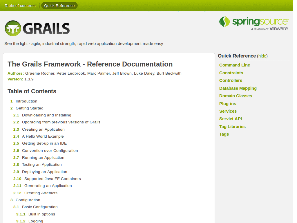 grails.org - Remove searchBar