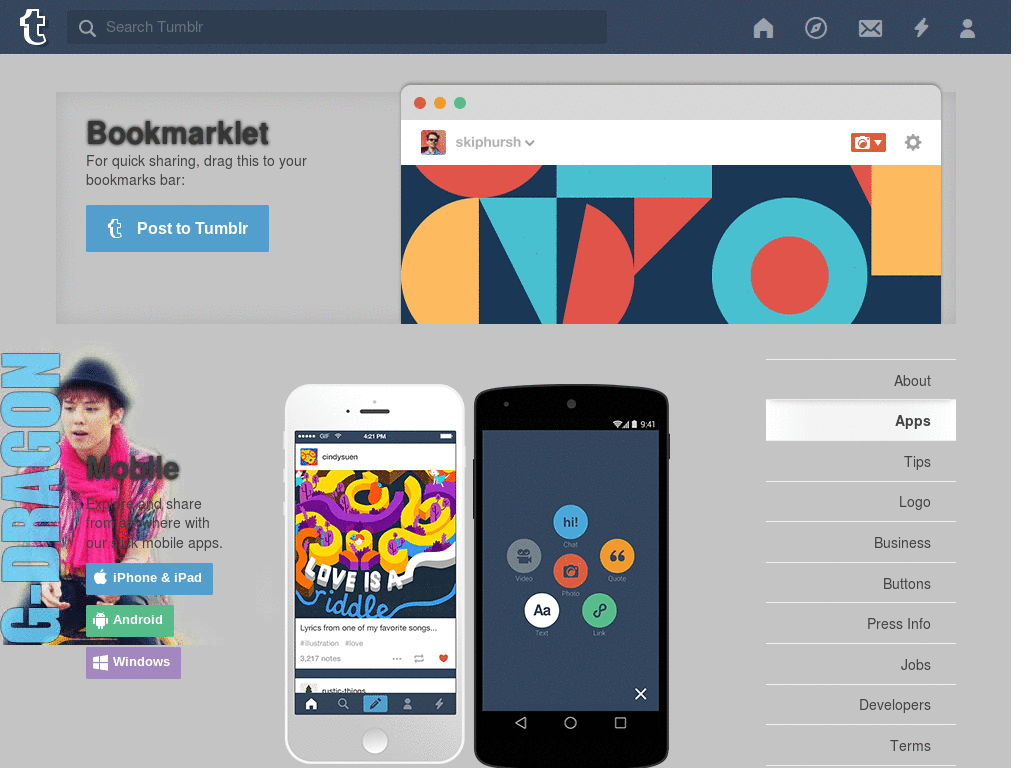 G-Dragon (Big Bang) Tumblr Dashboard Theme