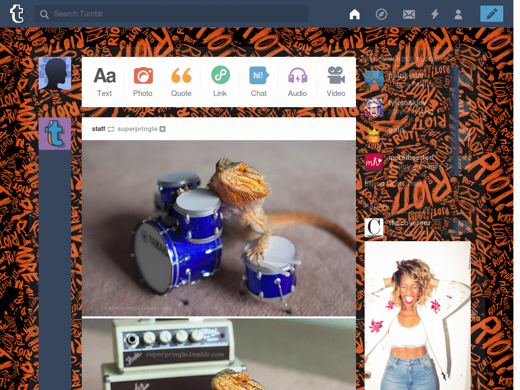 Paramore RIOT! Tumblr Dashboard