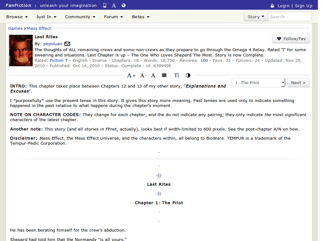 FanFiction.net - Limit story width