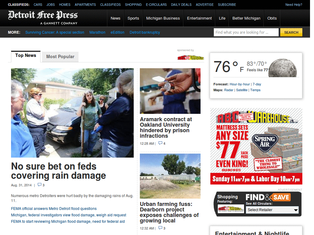Freep.com (Detroit Free Press) cleanup