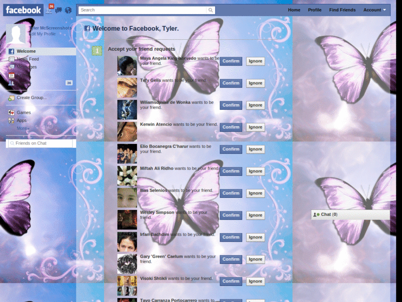 Facebook Purple Butterfly skin