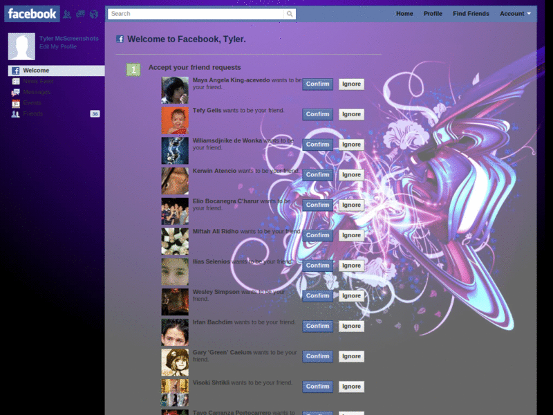 Facebook Purple Flower skin