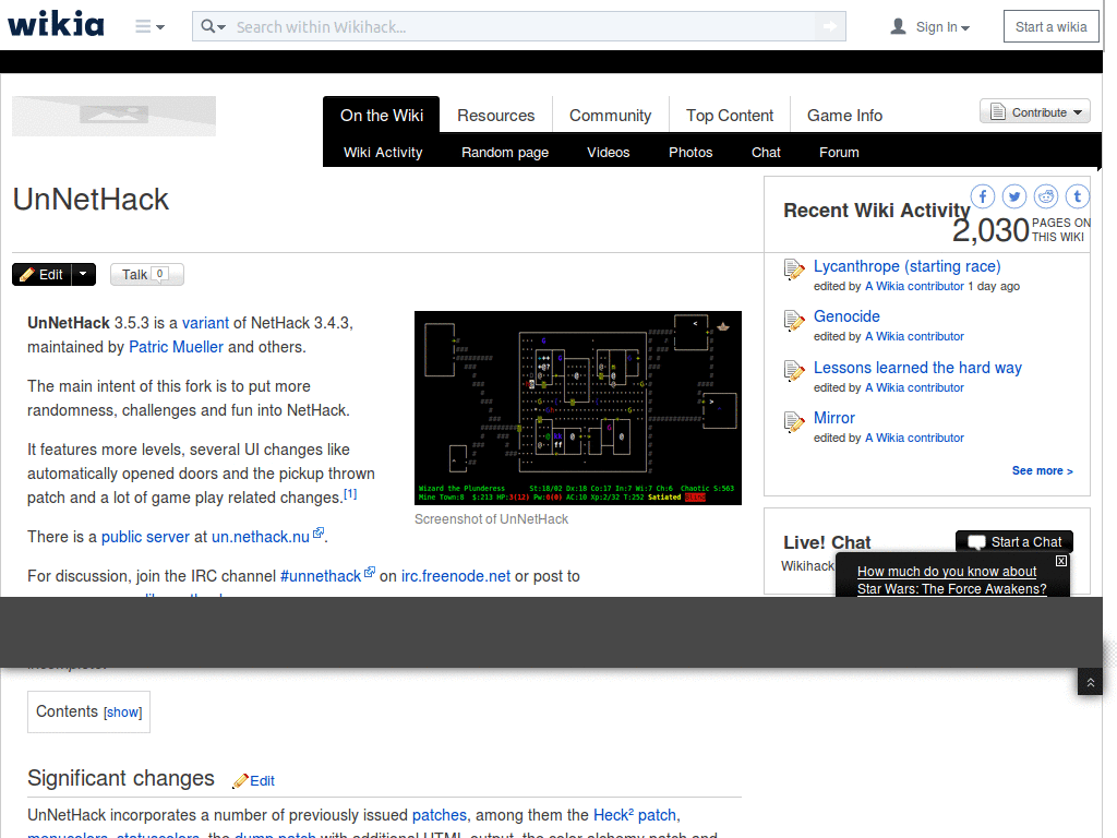 NetHack Wiki - Remove ads and cruft