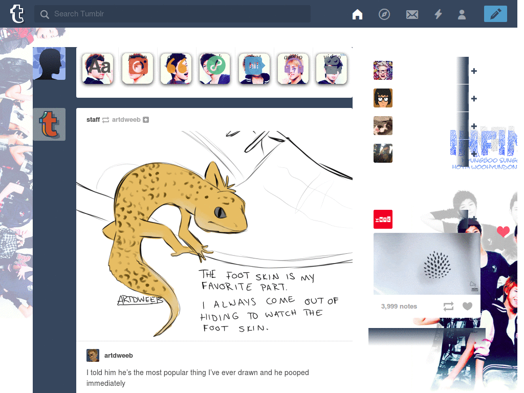 Infinite Tumblr Dash Theme