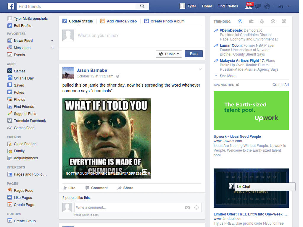 Facebook with readability updates