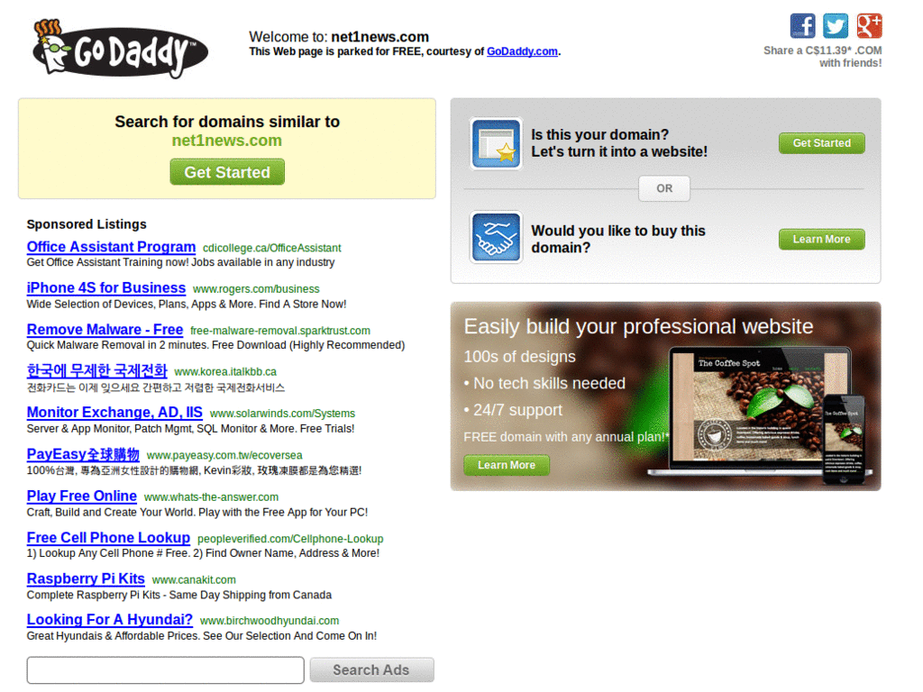 net1news.com - unfixed logo and footer