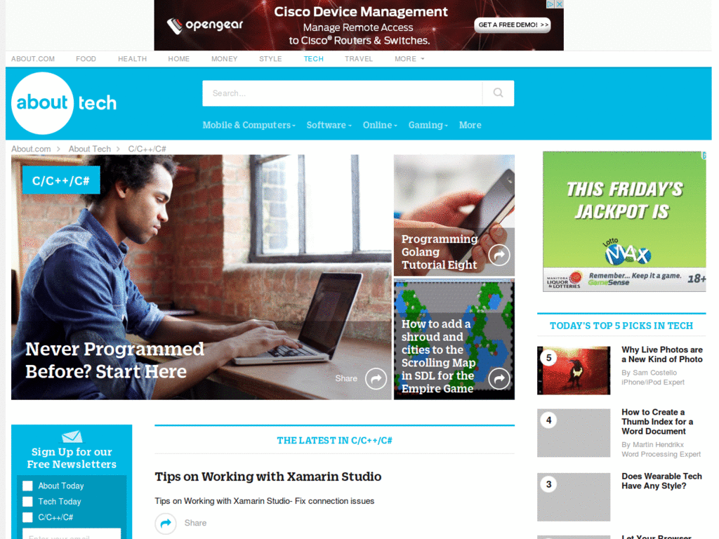 cplus.about.com text-only tutorials