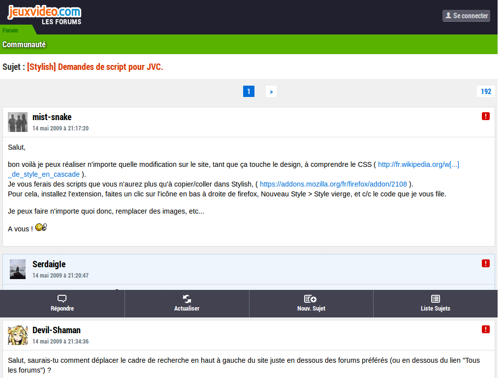 Jeuxvideo.com (JVC) - Version mobile rouge
