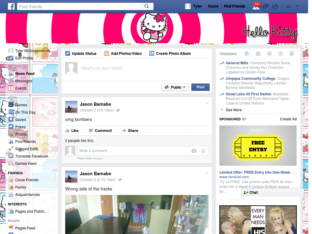 Facebook Cute Hellokitty Theme