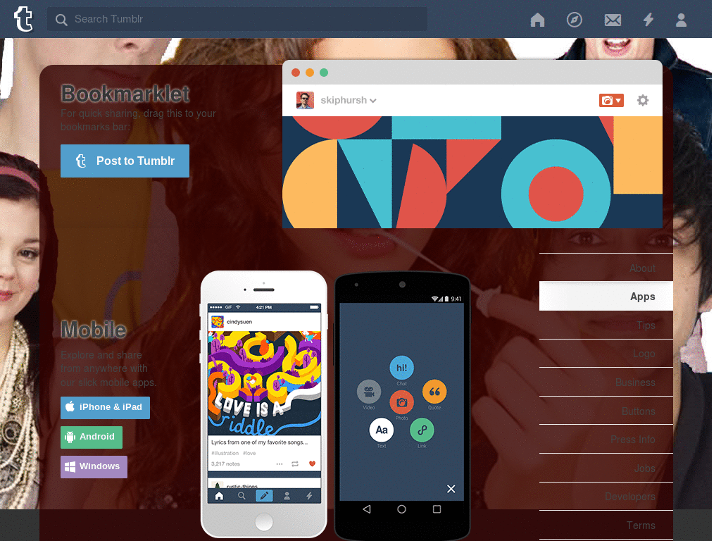 skins tumblr dash