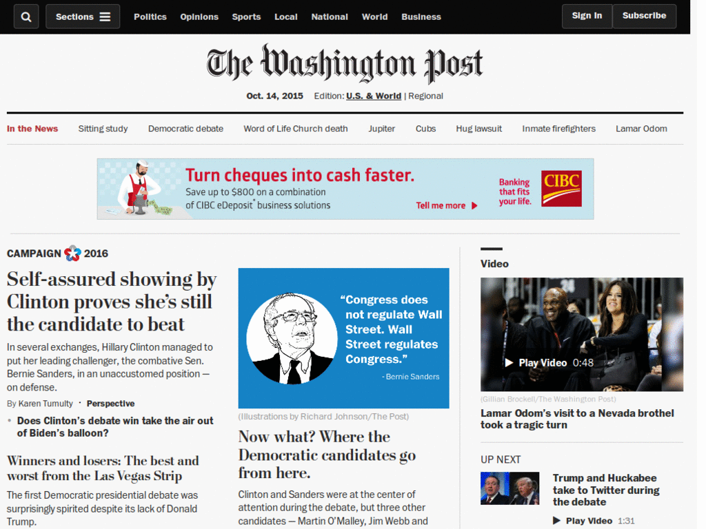 Washington Post easier reading