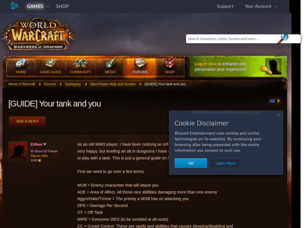 WoW Battle.net forums - lighter version (v2)