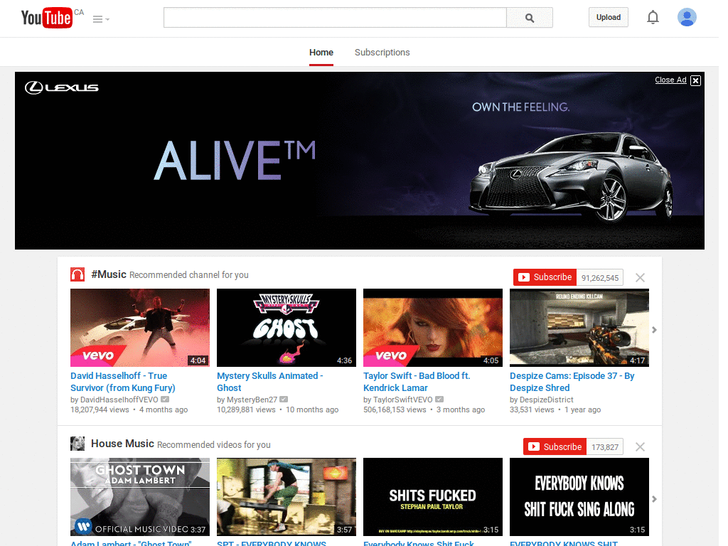 YouTube No Footer